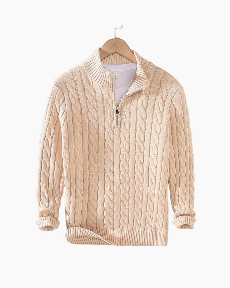TAEBAEK Zipped Cable Sweater