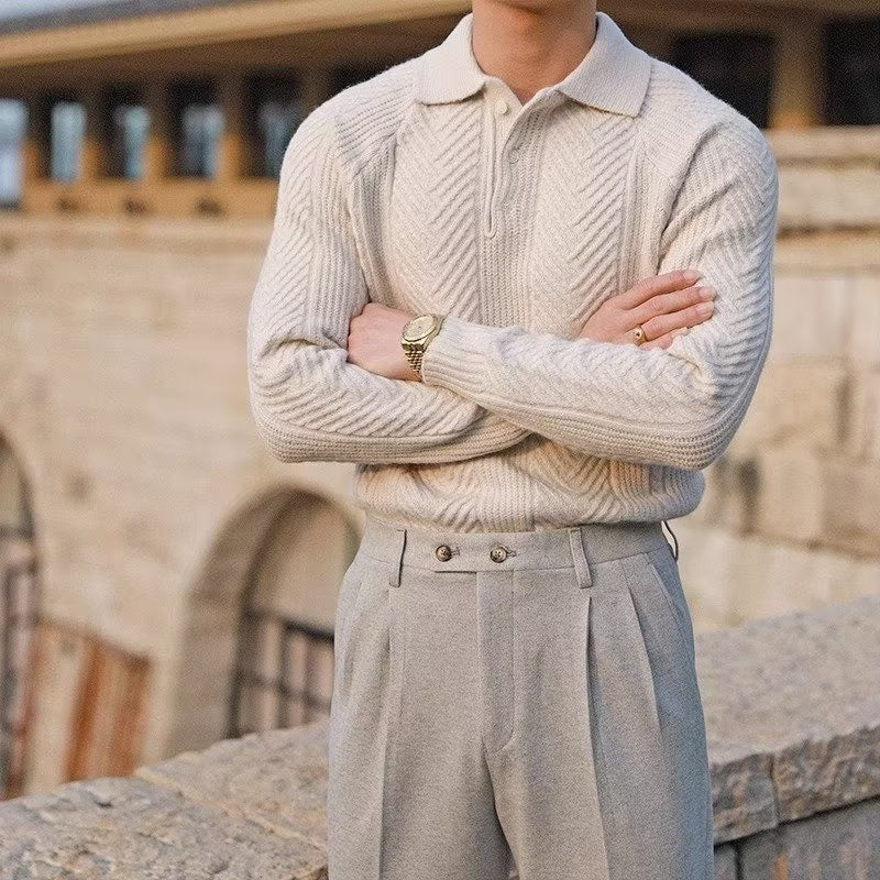 ASAN Knitted Polo Sweater