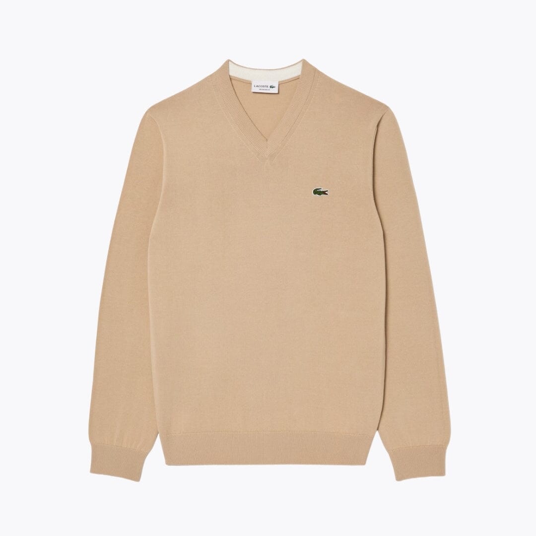 LC Monochrome Cotton V-neck Sweater