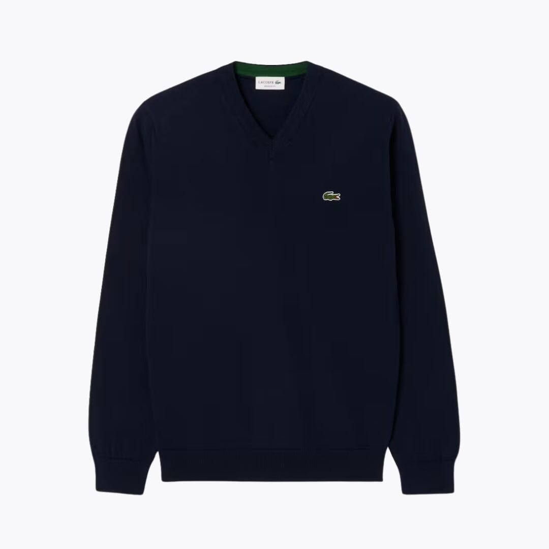 LC Monochrome Cotton V-neck Sweater